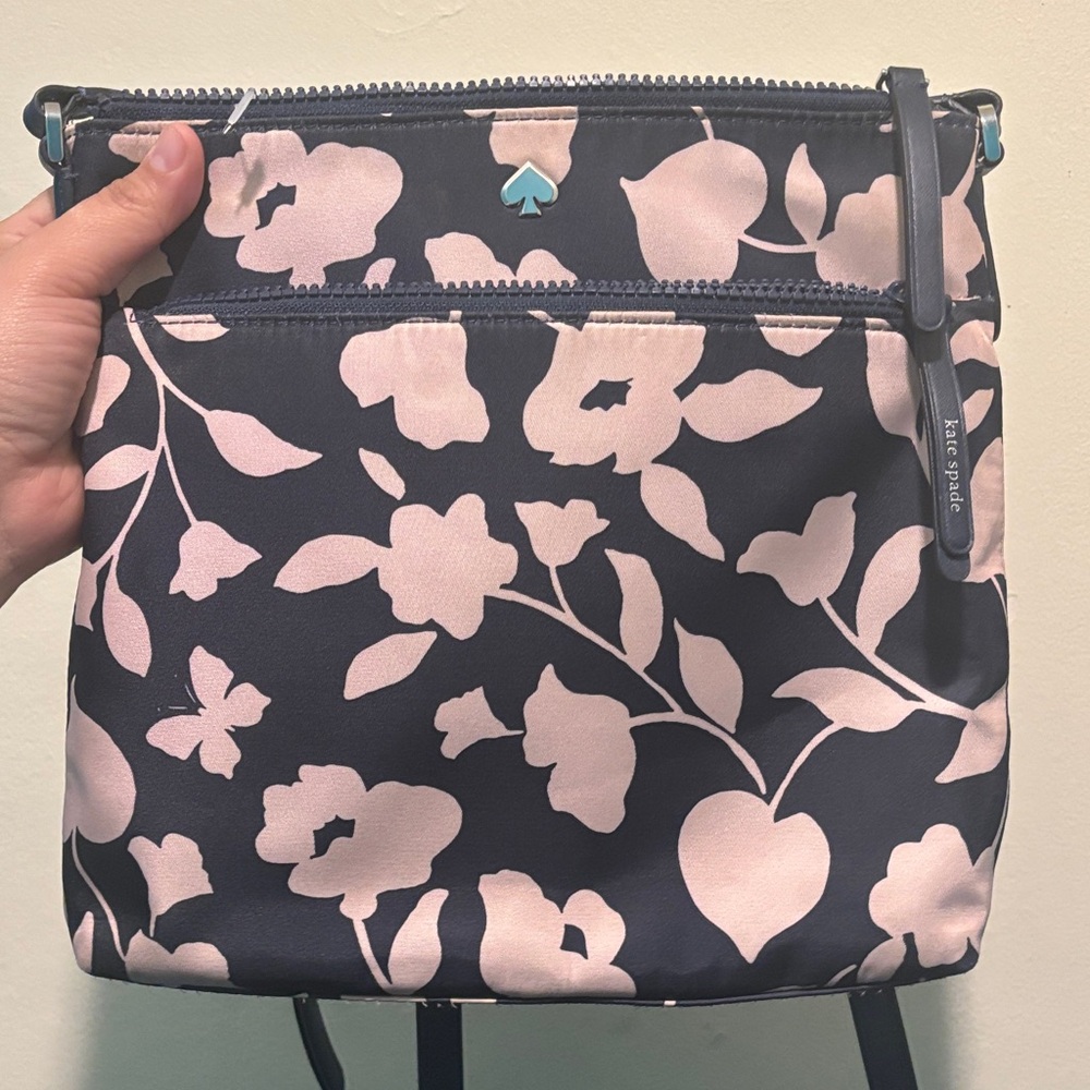 kate spade Navy Floral Crossbody with Light Pink Print
